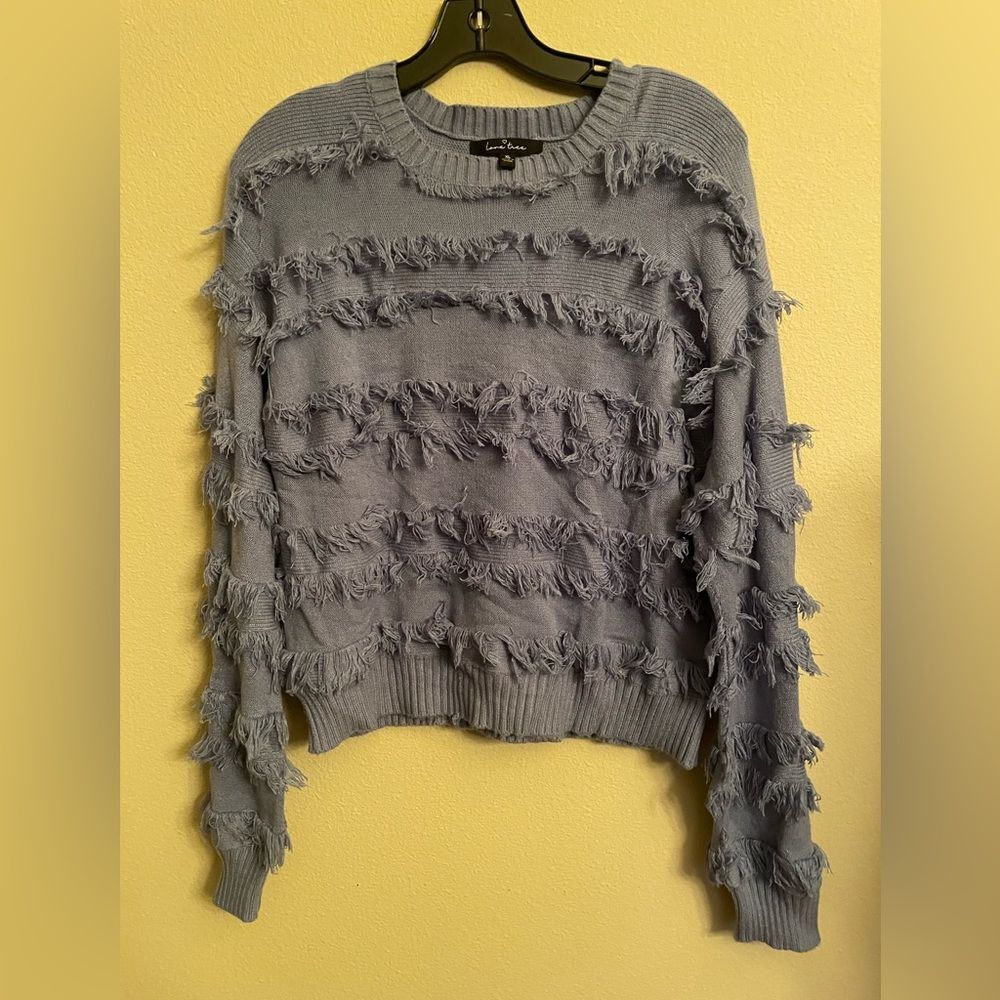 Love Tree fringe sweater XL